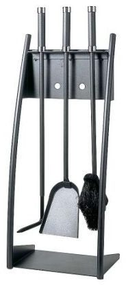 Kaminbesteck Serviteur de cheminée avec poignées à bout chromé Anthracite