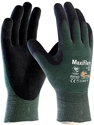 ATG Glove Solutions 34-8743/11 HS Safety Work Glove - Cut Resistant Protection - MaxiFlex Cut - Size 11 / XXL, green/black
