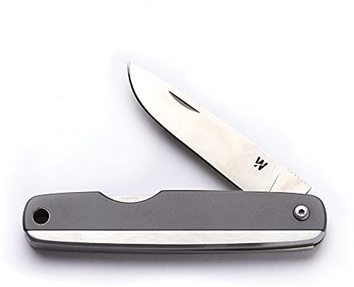 Whitby Pocket Knife, Stainless Steel Folding Knives Titanium Finish, Stylish High Performance, Non Locking EDC 2.25” Blade, Portable for Camping Hiking Backpacking