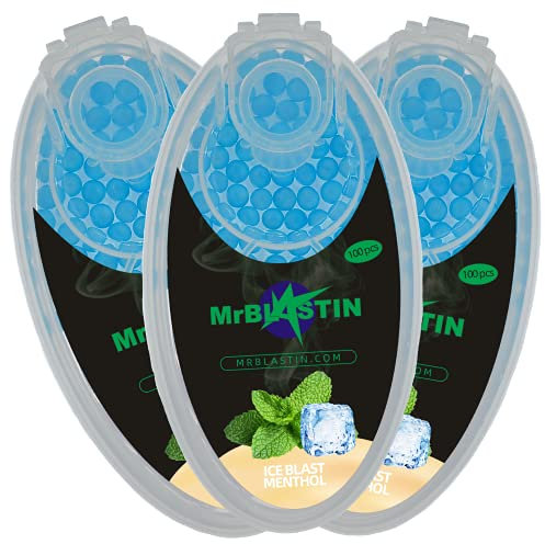 MrBlastin 300 Mentol Blast Hielo Cigarrillos Bolas Para Inserción de Filtro, Caja Dispensador Menta Crush Pelotas, Cápsulas de Sabor Fuerte. Haga Clic en Insertar Cuentas