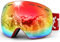 Trusiel Skibrille, Skibrille Damen Herren Anti-Fog Ski brille OTG, Skibrille für Brillenträger, 400 UV-Schutz Schneebrille Kompatibler Helm (Rot (VLT 17%))