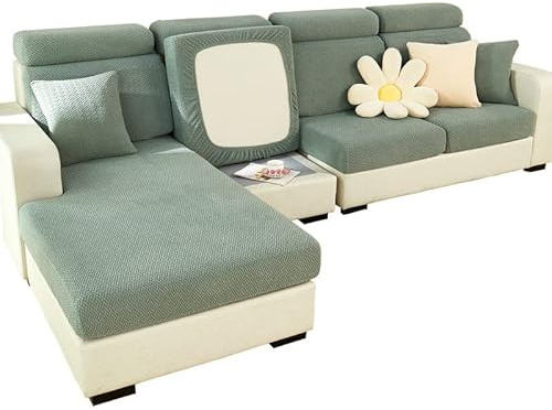 MINGPINHUIUS Soffa sittkuddeöverdrag, stretch soffskydd, universellt elastiskt soffskydd, halkfritt soffskydd, skyddsöverdrag för soffkuddar i L-format, schäslong, möbelskydd