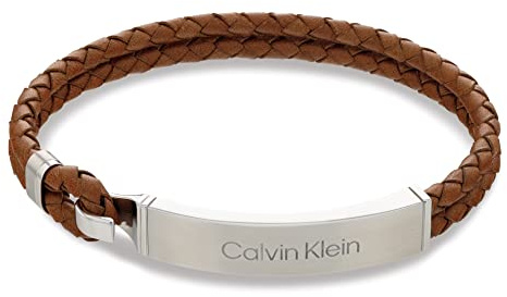 Calvin Klein Geflochtenes Lederarmband für Herren Kollektion CK ICONIC FOR HIM Braune Farbe - 35000405