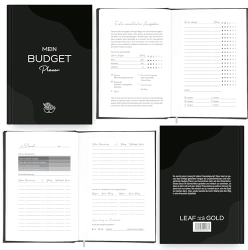 LEAF & GOLD® Budget Planner deutsch I Hardcover Haushaltsbuch zum eintragen I Übersichtlicher Budgetplaner I Finanzplaner I Budget Planer