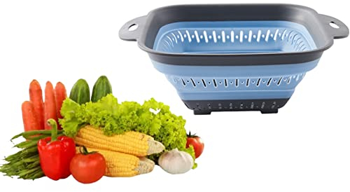 Cestino pratico di scarico pieghevole dei colini pieghevoli dell'alimento, Colapasta, Colino Plastica, Setacci, Scolatutto con il foro d'attaccatura per la verdura della frutta