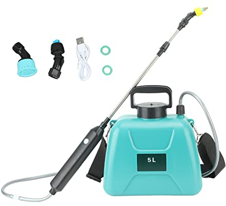 banapoy Pulverizador Eléctrico de Jardín, USB Recargable 5L 1.35 Galones Pulverizador Pulverizador de Malezas para Césped Y Jardín, Plantas Pulverizador Automático de Fertilizante (Verde)