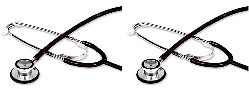 Gima - Stéthoscope Tête Double TRAD, Adultes, Couleur Y Noir, Pavillon Ø 43,5 mm, Cloche Ø 30 mesures externes, Sans Latex, Dispositif Médical CE (Lot de 2)