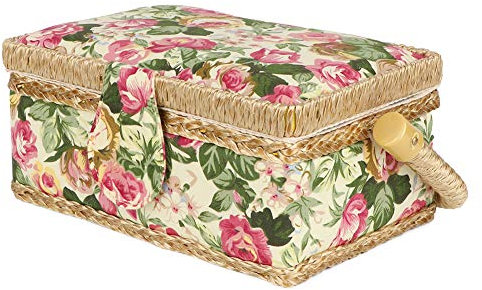 Kit da Cucito, Cestino da Cucito per la Casa Cestino da Cucito Artigianale in Tessuto Scatola Portaoggetti per Ago e Filo Organizzatore da Cucito Cestino da Cucito Organizzatore