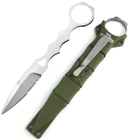 Edc Messer, Jagdmesser Feststehende Klinge, Edc Messer Mit Kydex Scheide, 17cm Gürtelmesser Mit Messerscheide Für Outdoor Camping Angeln Wandern (Silber)