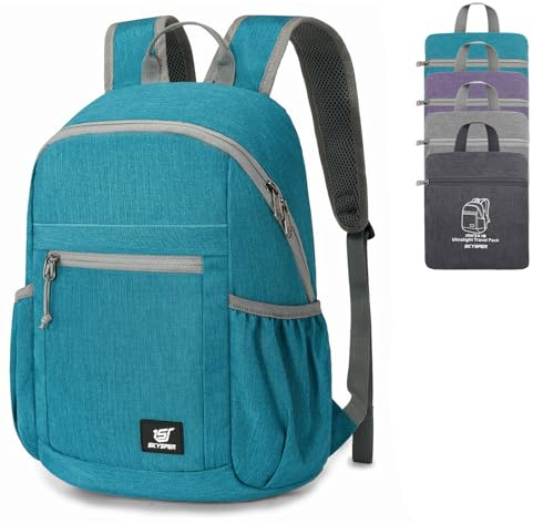 SKYSPER Sac à Dos Pliable Avec Protection RFID, 18L Sacs a Dos Randonnée Ultra Léger pour Homme Femme pour Randonnée Voyage Sport Vélo