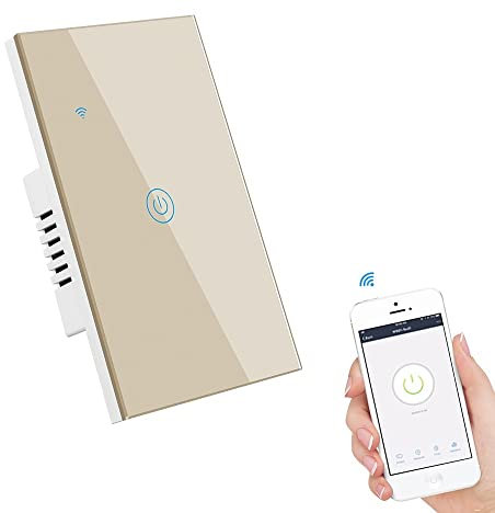 YQVEOT Termostato Digitale Switch Smart tuya Controllo vocale Controllo vocale WiFi Switch Touch Smart Home necessita del Telefono Cellulare telecomandato di Temperatura Neutra App(3,666 01)