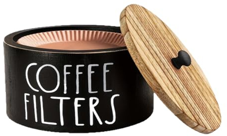 Kaffefilterhållare Trä Inredning Landsbygdsstil Med Lock Till Bar