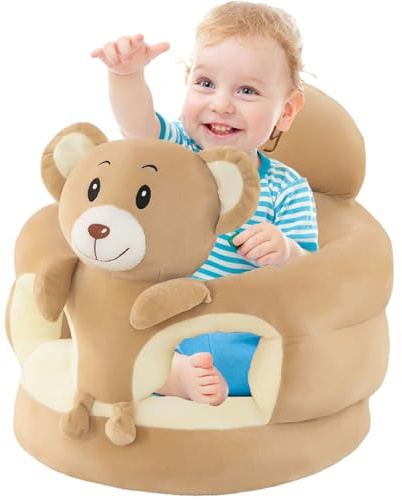 Sedia da Sit Up per Bambini, Sedia da Sit Up per Neonato Simpatico Orso Bruno Cartone Animato, Forniture per Bambini Leggere e Portatili per Camera da Letto, Soggiorno, Asilo Nido, Auto, Appartamento