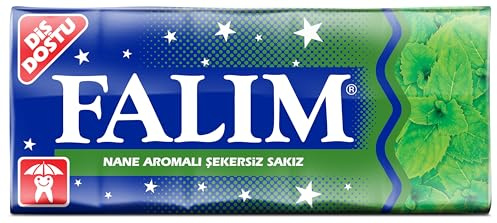Falim Kaugummi mit Minzaroma ohne Zucker (20 x 5 Stück/140g), Box