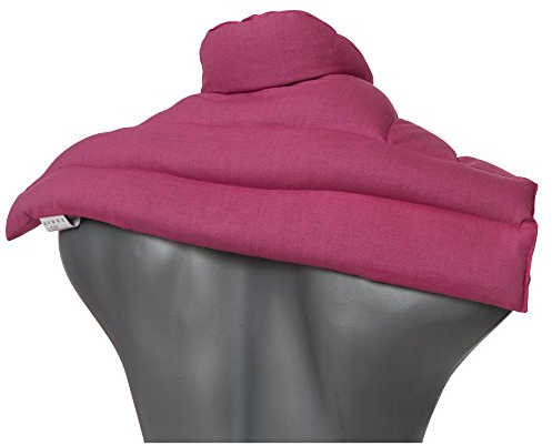 Cojín nuca, espalda superior y hombros con cuello - fucsia - Saco térmico de semillas - Almohada cervical - Huesos de cerezas -
