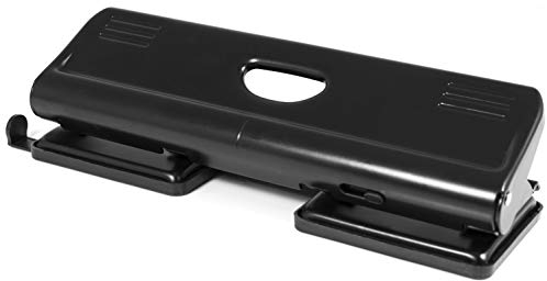 Pavo - Premium 4-fach Locher mit Anschlagschiene für 22 Blatt, schwarz, 8040285