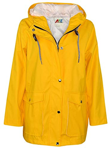 A2Z4 Kids PU Regnrock Jacka Vindjacka Vattentät Parka PU Raincoat 497 Yellow 7-8