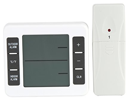 Thermomètre de réfrigérateur, BuyWeek LCD Display Thermomètre numérique sans fil pour congélateur Capteur de température intérieur/extérieur multifonction avec alarme sonore