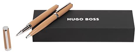 Hugo Boss Stifte-Set Gear Icon Camel HPBR254Z (Kugelschreiber und Tintenroller) | Geschenkbox
