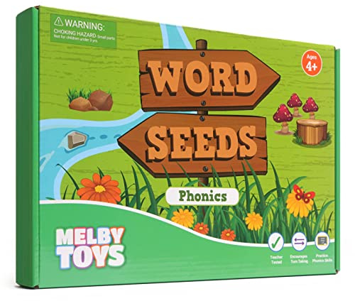 Melby Toys Word Seeds Phonics Game – Fun Reading & Board Games for Kids Ages 4-8, Learn to Read, CVC & Kindergarten Games