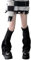 Preppy Style Ribbed Knee High Leg Warmers for Teen Girls - Pink (Black, One Size)