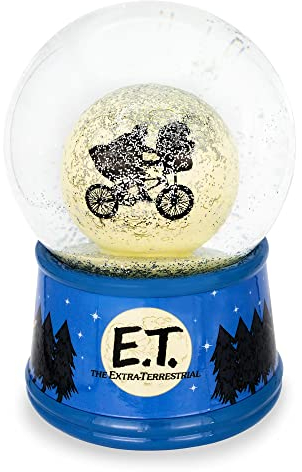 E.T. - Palla di neve extraterrestre con luna, 15,2 cm, con brillantini