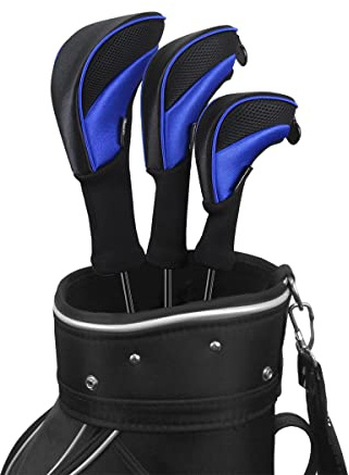 Scott Edward Golf Club huvudöverdrag för Fairway Woods förare hybrider, 3st lång hals Mesh Golf Club huvudöverdrag set med utbytbara nummer Taggar