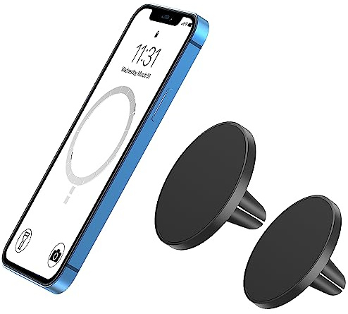 TechMatte 2 Piezas Soporte de Ventilación de Aire para Automóvil para magsafe Coche, Diseñado para iPhone 17/16/15/ 14/13/12 Series, Soporte Coche Magnético