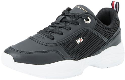 Tommy Hilfiger Damen Runner Sneaker Schuhe, Schwarz (Black), 38