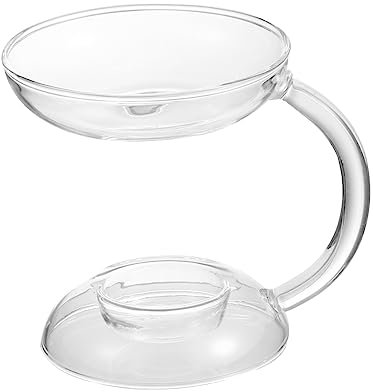 Garneck Portacandele in Vetro Trasparente 11cm, Bruciatore Di Oli Essenziali e Candeliere Da Tavolo Per Casa, Ufficio, Yoga e Meditazione