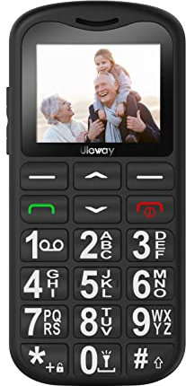 ukuu Big Button Mobile Phone for Elderly - Easy to Use Senior Phone with SOS Button, Speed Dial & Bluetooth | SIM Free Unlocked | 800mAh Battery | Black