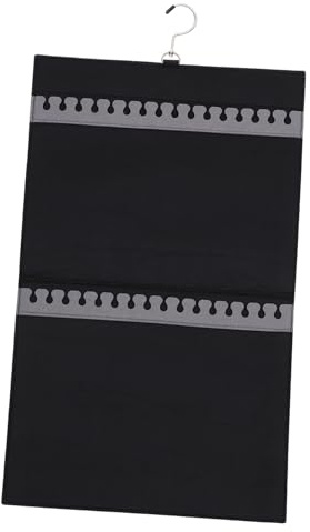 Amosfun Organizzatore Gioielli da Parete in Feltro Nero Doppia Faccia per Orecchini e Collane, Sacchetto Appeso per Viaggio e Negozio di Gioielli, Protegge e Espone Accessori