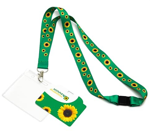 Official Hidden Disabilities Sunflower Lanyard (70cm) with ID Card | Smaller 70cm Hidden Disability Sunflower lanyard with ID card holder and safety breakaway clasp for a child or smaller person