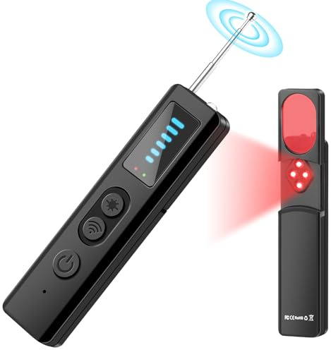 LUNEIE Rilevatore Microspie, Telecamere Nascoste Rilevatore, Rilevatore di Cimici e Microspie Rilevatore GPS di Dispositivi Nascosti, Rilevatore Trova Dispositivo di Ascolto per Hotel Casa Ufficio