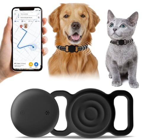 MAYHORY Collar de rastreo para gatos, rastreador GPS en tiempo real para gatos y perros, sin tarifa mensual y no requiere SIM, funciona con Apple Find My (solo iOS), alternativa al collar para gatos