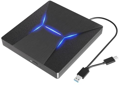 Unità CD DVD esterne Lettore e masterizzatore USB3.0 Type-C ottica sottile 3D compatibile con Windows MacOS