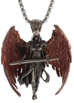 mens necklace，Red Wings Holy Sword Angel Pendant Angel Warrior Necklace Men and Women Punk Trend Jewelry Couple Gift