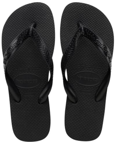 Havaianas - Top, Comfortable, Durable, and Lightweight Flip-Flops, Zori Style, with Non-Slip Sole, Adults Unisex, Black, 4.5/5