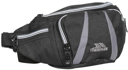 Trespass Dax, Black, höftväska 2,5 liter med justerbart höftbälte, 3 fack & inre organisatör, svart