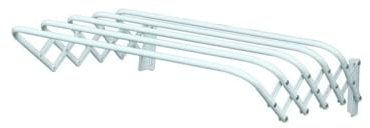 MSV, Étendoir Mural Extensible Pliante en Métal Pratique et Durable pour Gain de Place, Idéal pour Intérieur et Extérieur, 60 cm, Couleur Métallique, Accessoire de Salle de Bain