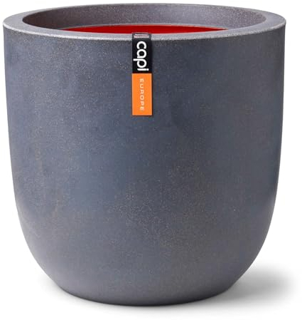 Capi Europe - Blumentopf Kugel Smooth NL - 35x34 - Dunkelgrau - Öffnung Ø29 - Blumentopf für den Innen- und Außeneinsatz - Bruchsicher - 100% recycelbar - KDG932