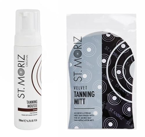 St. Moriz Selbstbräuner-Mousse Dunkel 200ml + 1 x St. Moriz Applikator-Handschuh