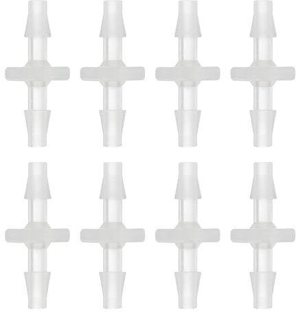 sourcing map 8 Stück Kunststoff-Schlauchstutzen, 1/8 x 1/8 Schlauchverbinder Schlauchadapter Verbindungsstück Muffe Adapter Union für Kraftstoff Gas Flüssigkeitsluftschlauchreparatur