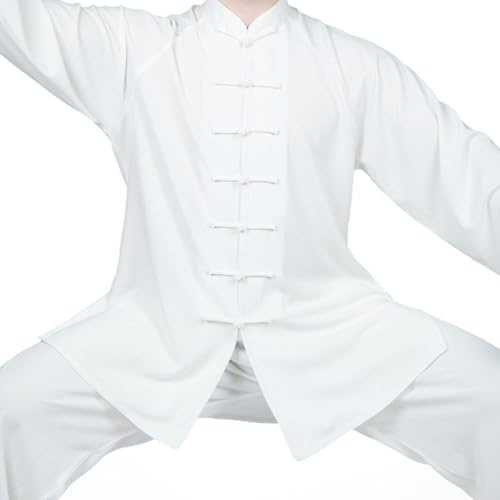 BATTTX Chinese Clothing Womens Tai Chi Clothing Uniform Kung Fu Clothing for Martial Arts (Color : White, Size : Small)