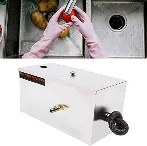 Intercepteur de graisse commercial, 60 x 30 x 30 cm en acier inoxydable, séparateur d'eau d'huile pour restaurant, café, Kanteen