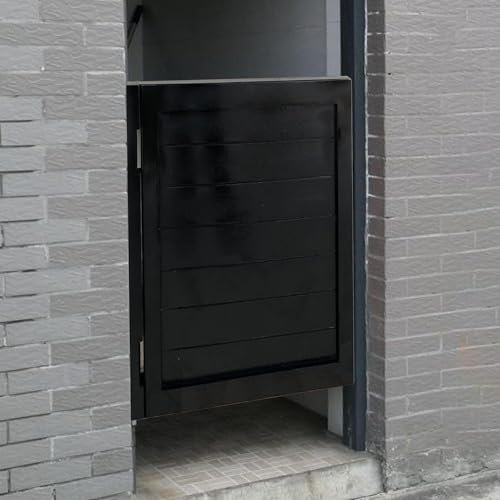 Portail de jardin en bois avec double portes battantes et charnières pour maison, cuisine, salon, café, noir, 80 x 90 cm