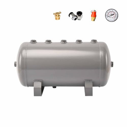 CHZDPP 1/10/ 20/50/ 100/130/ 150 L Air Tank Compressor with Fittings, Customizable High Pressure Air Tank, Metal Air Reservoir Tank for Storing Gas/Stabilizes Air Pressure(24L/6.3Gal)