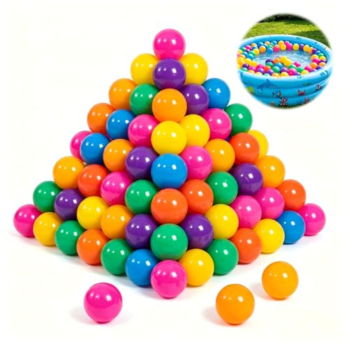 panemy Flerfärgade plastbollar, 50 stycken, BPA-fria, 5,5 cm, 7 blandade färger, babybollar, färgglada lekbollar för barnpoolen