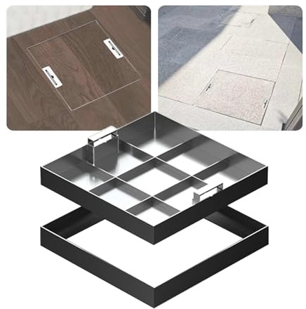 GJZQDKX Robust fyrkantigt septiktanklock med integrerad dräneringskanal, 71 x 71 cm (28 x 28 tum), inspektionsskydd för nedgrävd installation, vattentätt och säkert
