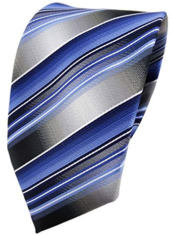 TigerTie diseñador corbata de seda - azul claro gris plata rayas